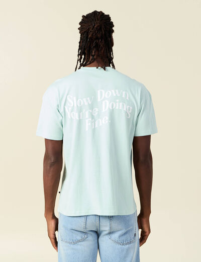 T-shirt manches courtes bleu gris homme