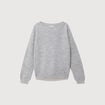 Pull manches longues col bateau gris femme