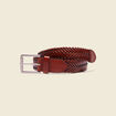 Ceinture tress&eacute;e marron homme