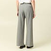 Pantalon large taille haute fluide gris femme