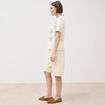 T-shirt en coton manches courtes ivoire femme