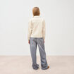 Blouson manches longues col classique denim blanc femme