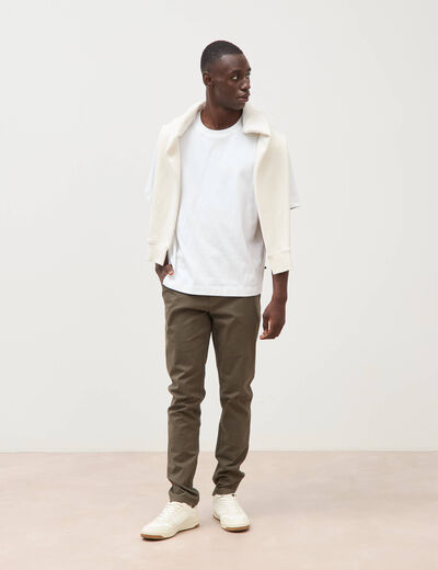 Pantalon chino slim taupe homme