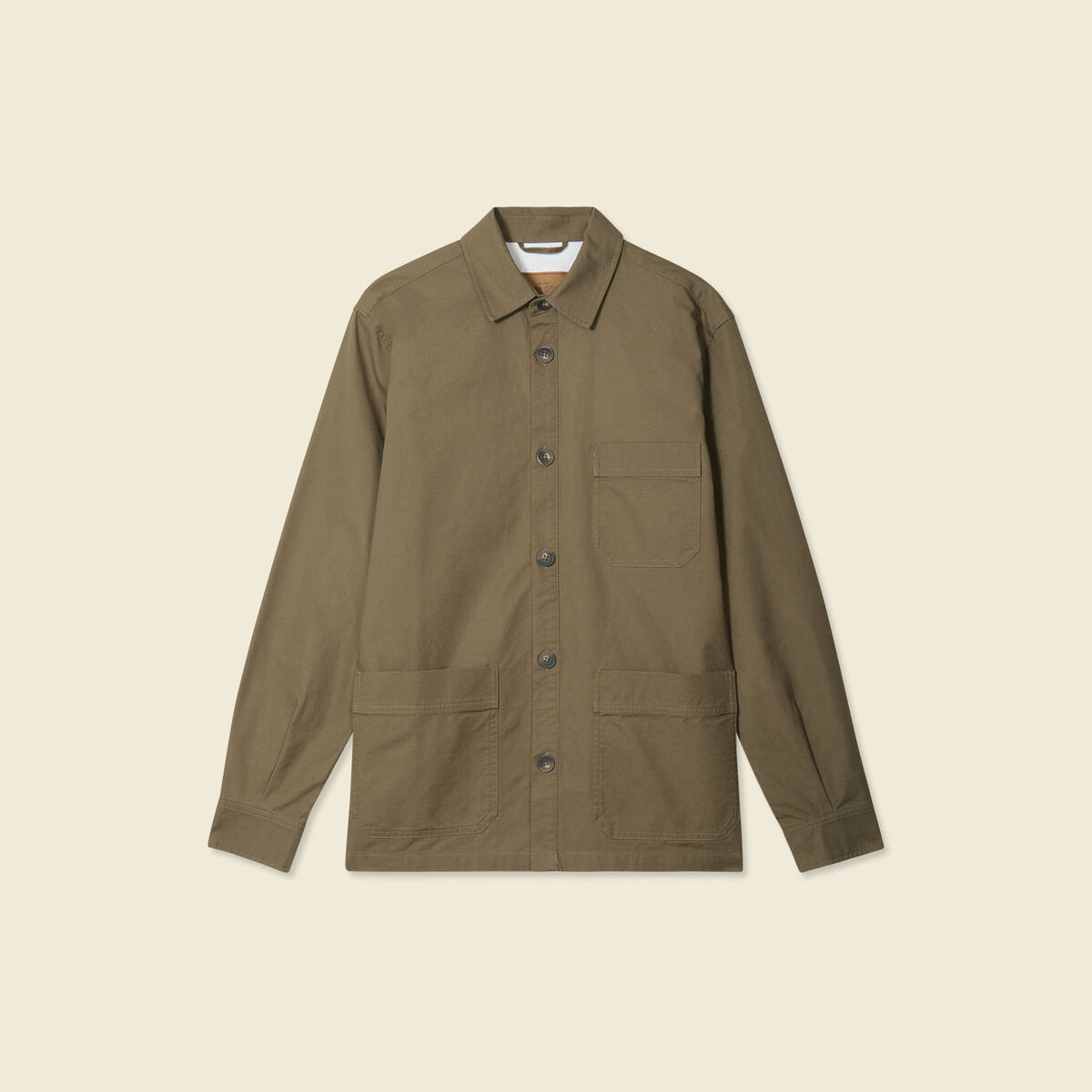 Surchemise manches longues vert kaki homme