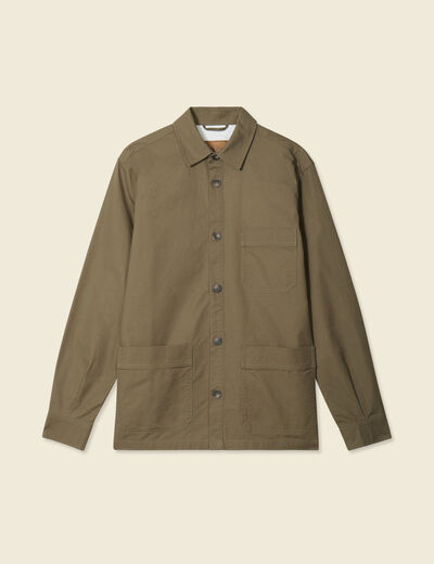 Surchemise manches longues vert kaki homme
