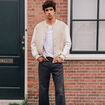 Veste teddy éco-responsable beige homme