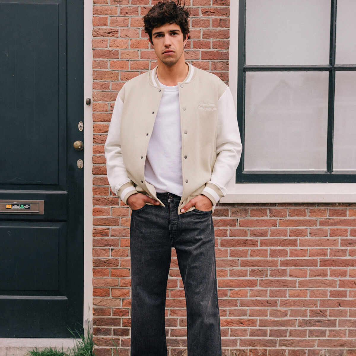 Veste teddy éco-responsable beige homme
