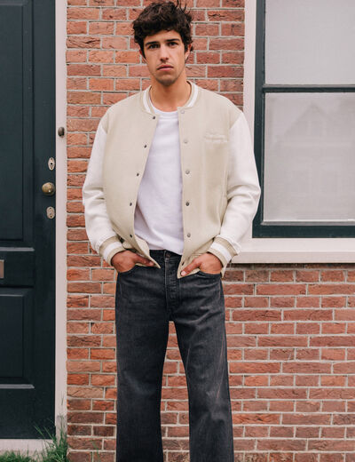 Veste teddy éco-responsable beige homme
