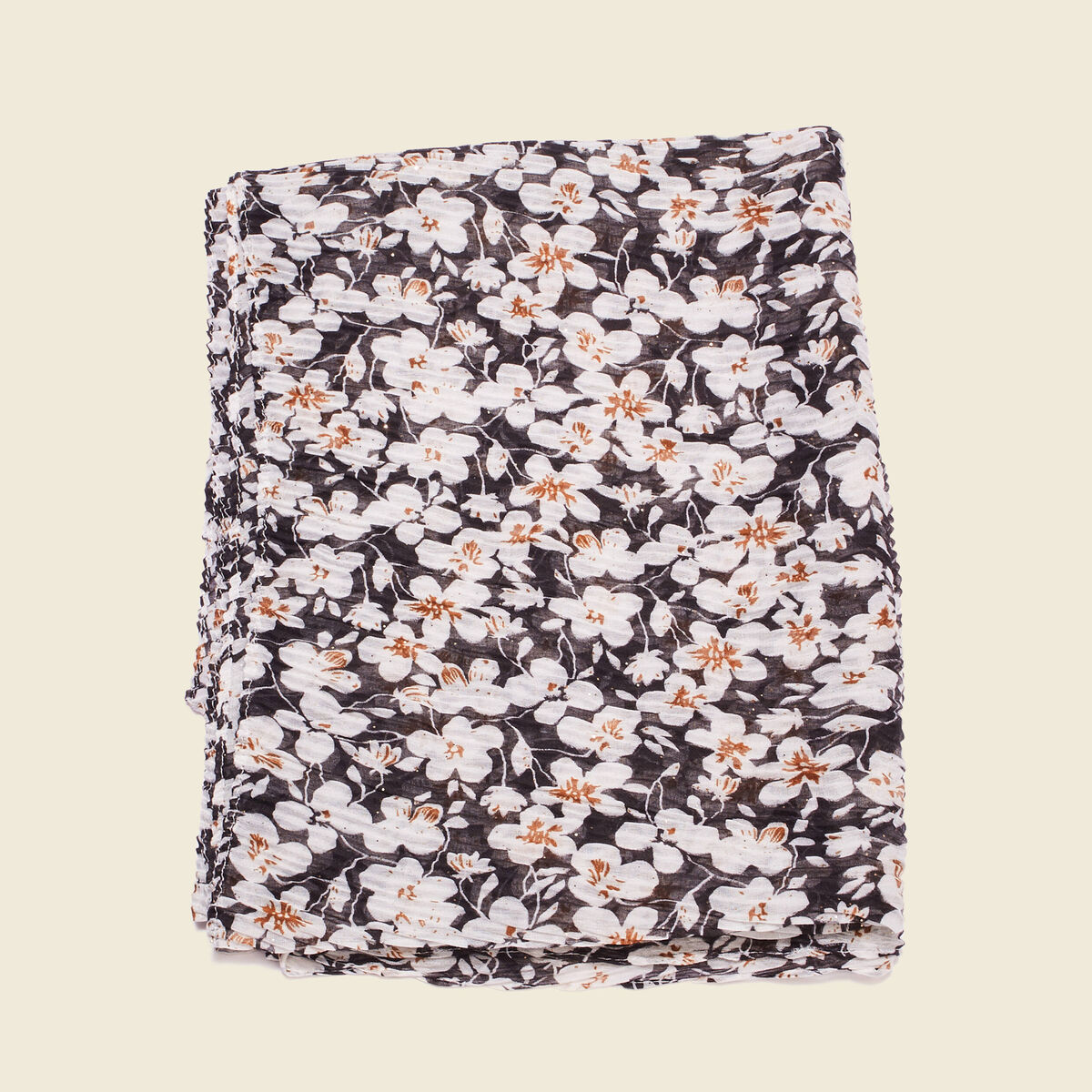 Foulard plissé noir femme