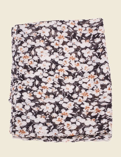 Foulard plissé noir femme