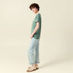 T-shirt manches courtes brillant vert foncé femme