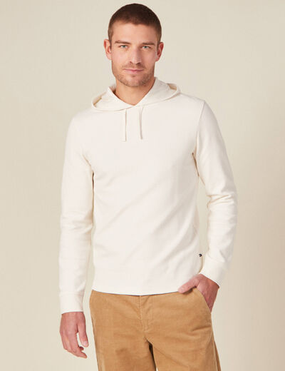 T-shirt à capuche ecru homme