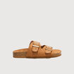 Mules avec d&eacute;tails clout&eacute;s marron femme