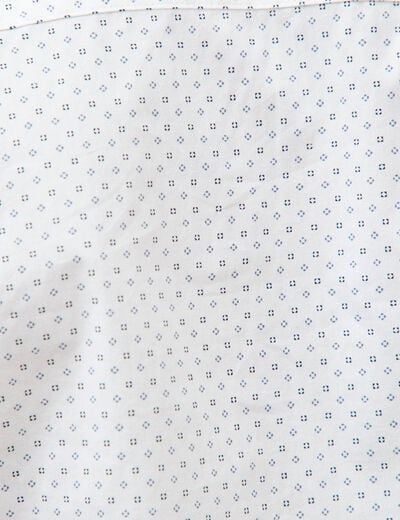 Chemise cintr&eacute;e en coton manches longues bleu homme