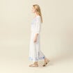 Blouse manches 3/4 brodée ecru femme