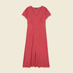 Robe longue droite rose framboise femme
