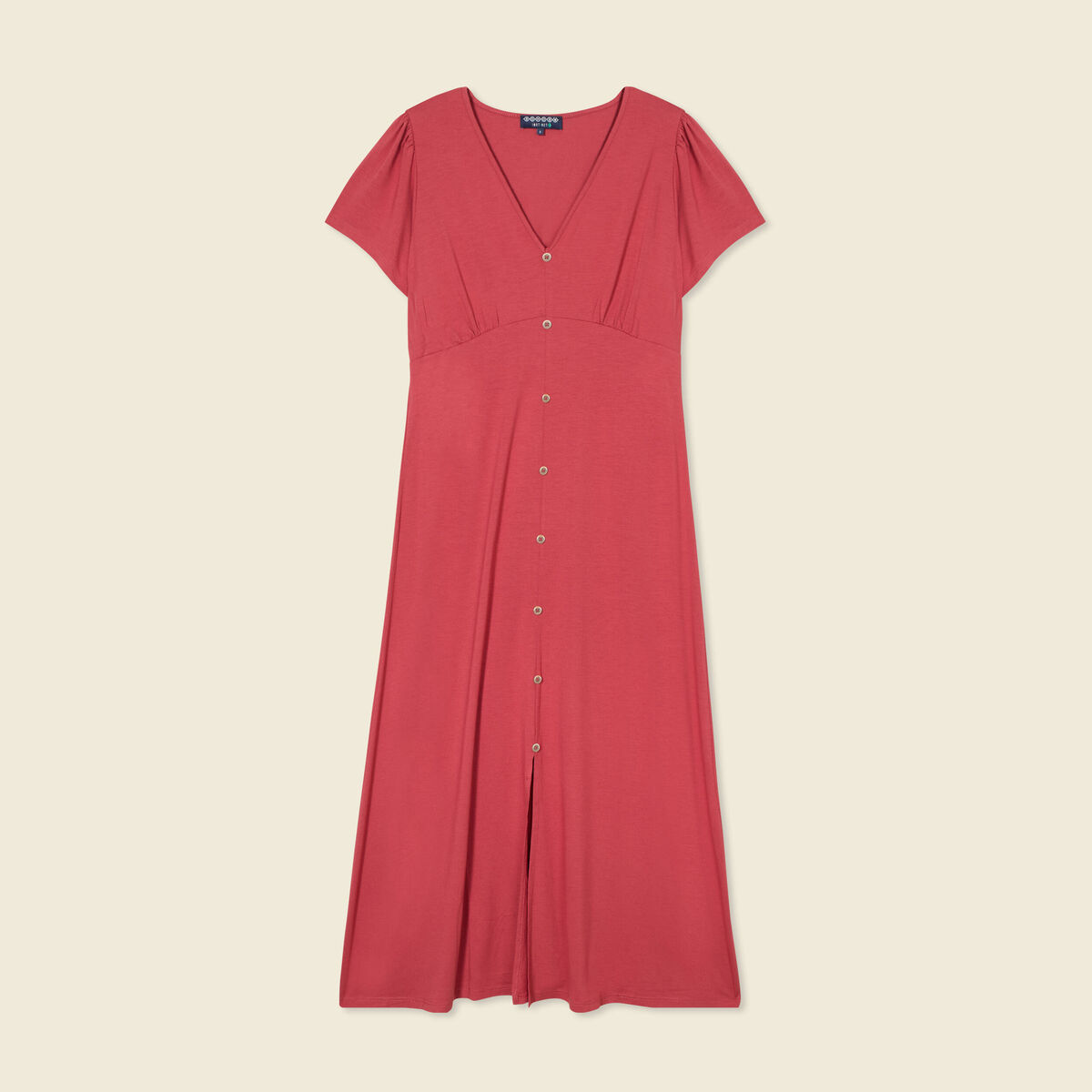 Robe longue droite rose framboise femme