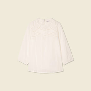 Blouse manches 3/4 ecru femme