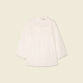 blouse manches 34 ecru femme Blouse manches 3/4 ecru femme