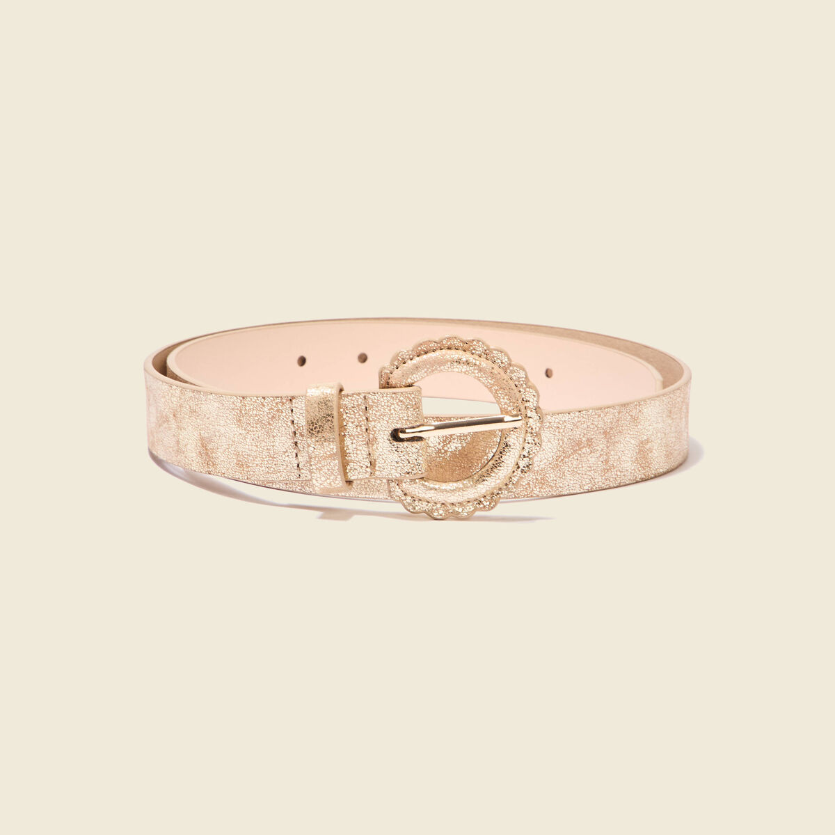 Ceinture irisée beige femme