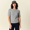 Pull manches courtes gris clair femme
