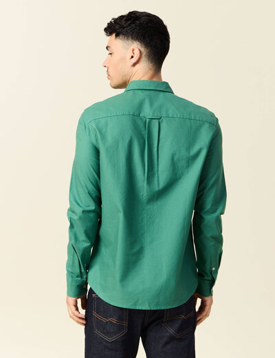 Chemise manches longues vert homme