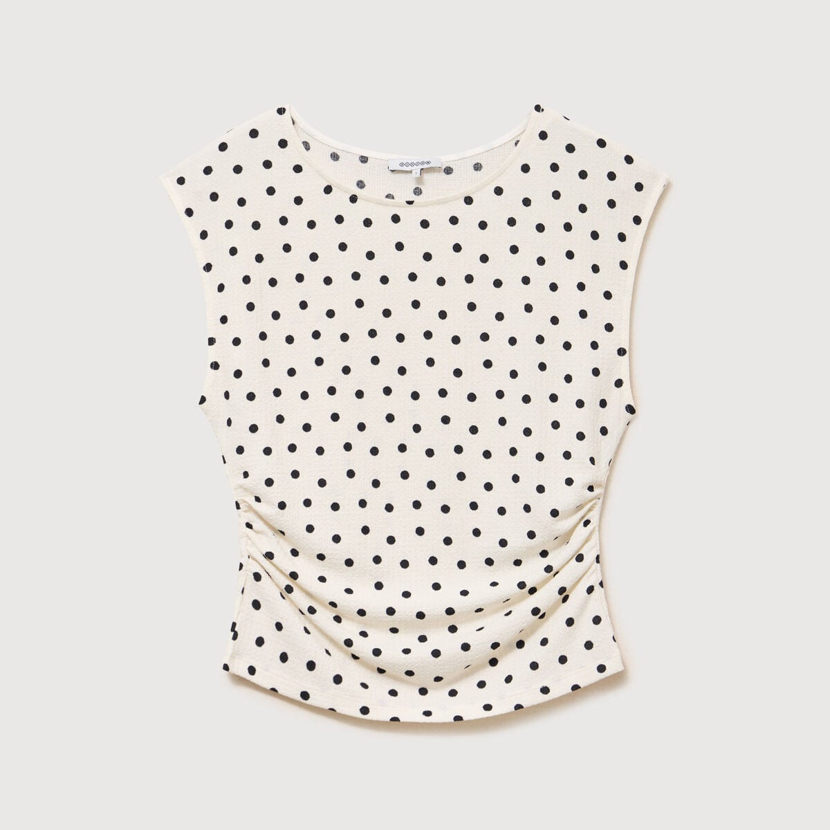T-shirt ajust&eacute; sans manches ivoire femme