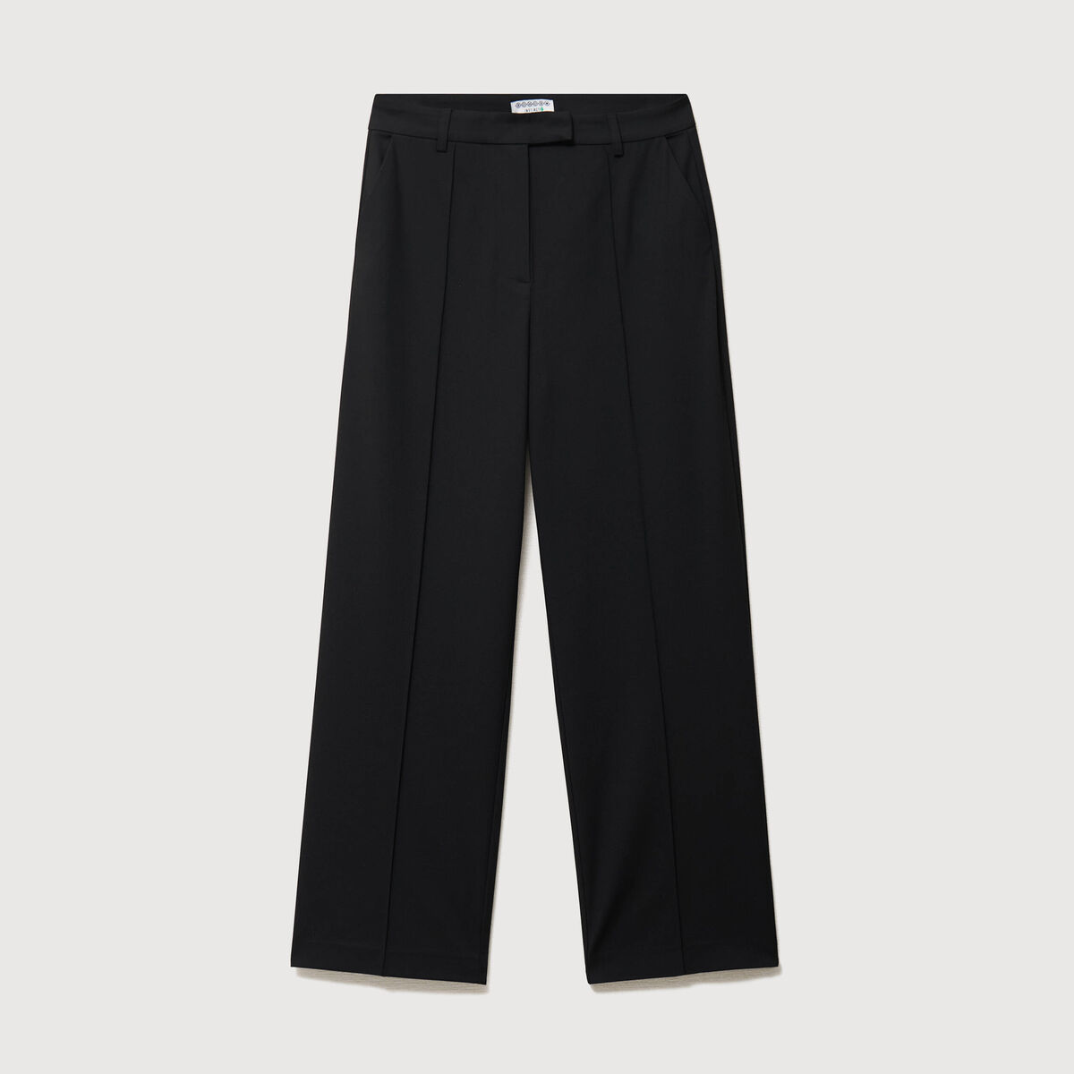 Pantalon droit taille haute noir femme