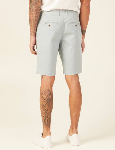 Bermuda droit éco-responsable bleu gris homme