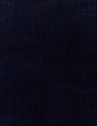 Jupe-short taille haute en velours bleu marine femme
