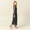 Robe longue fils métallisés noir femme
