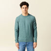 Pull manches longues col rond vert foncé homme