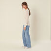 Pull à manches longues creme femme