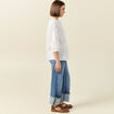 Chemise manches 3/4 brodée ecru femme