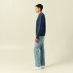 Sweat manches longues en coton bleu marine homme