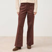 Jeans flare taille haute marron femme
