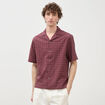 Chemise boyfriend en coton avec broderie prune homme