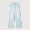 Jeans large taille haute denim bleach femme