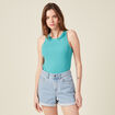 Débardeur bretelles larges bleu turquoise femme