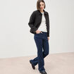 Jeans bootcut taille haute denim brut femme