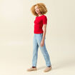 T-shirt ajust&eacute; court manches courtes rouge femme