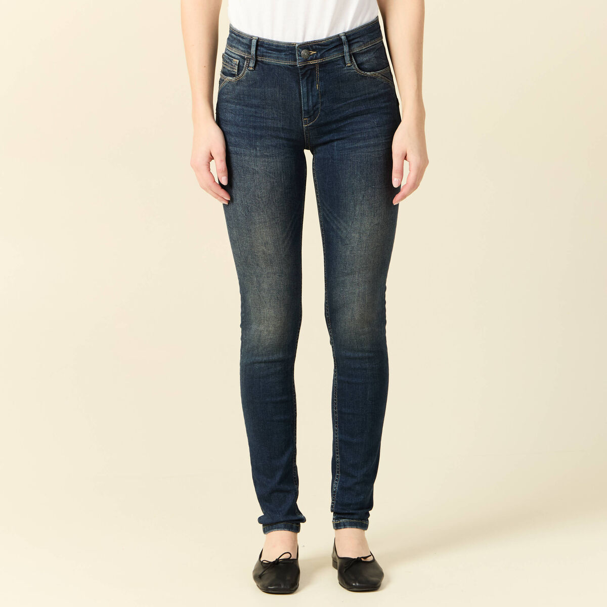Jeans skinny push up denim brut femme