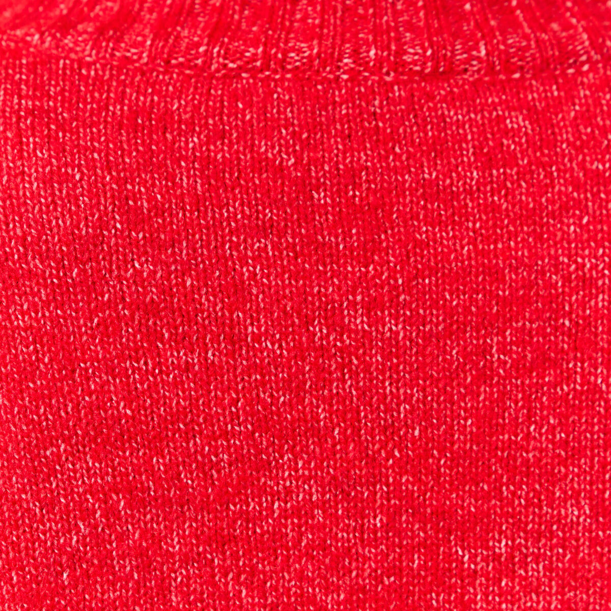 Pull col montant manches longues rouge femme