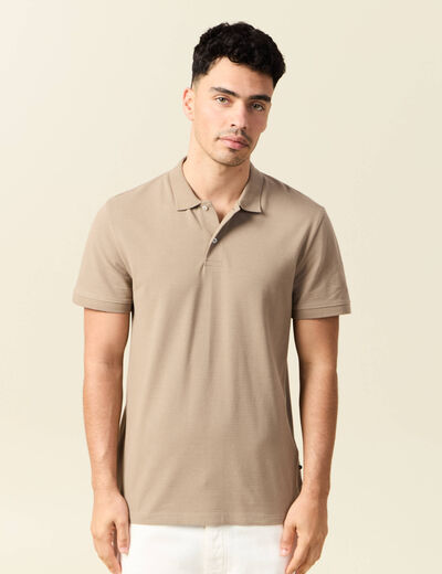 Polo éco-responsable taupe homme