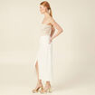 Jupe midi fourreau denim blanc femme