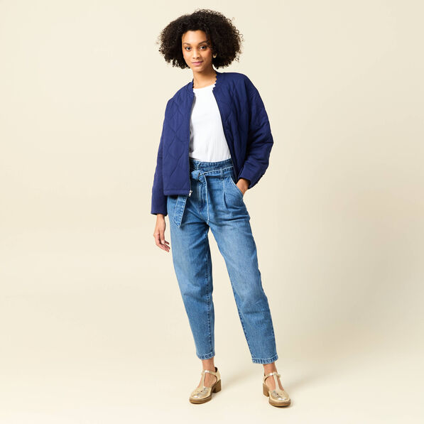 Jeans slouchy taille haute denim stone femme