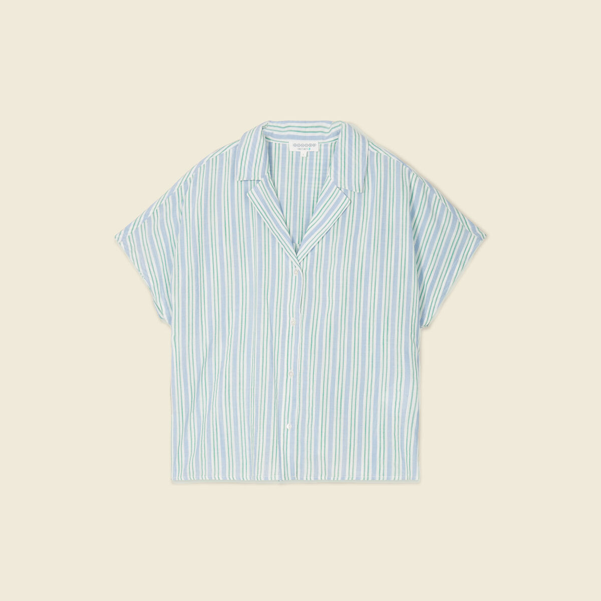 Chemise manches courtes bleu femme