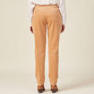 Pantalon chino velours côtelé marron clair femme