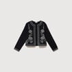 Veste en coton avec broderie noir femme