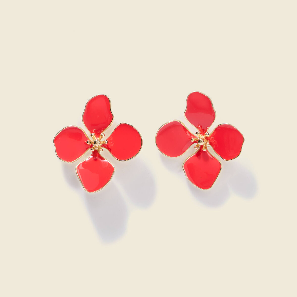Boucles d'oreilles rouge fonc&eacute; femme